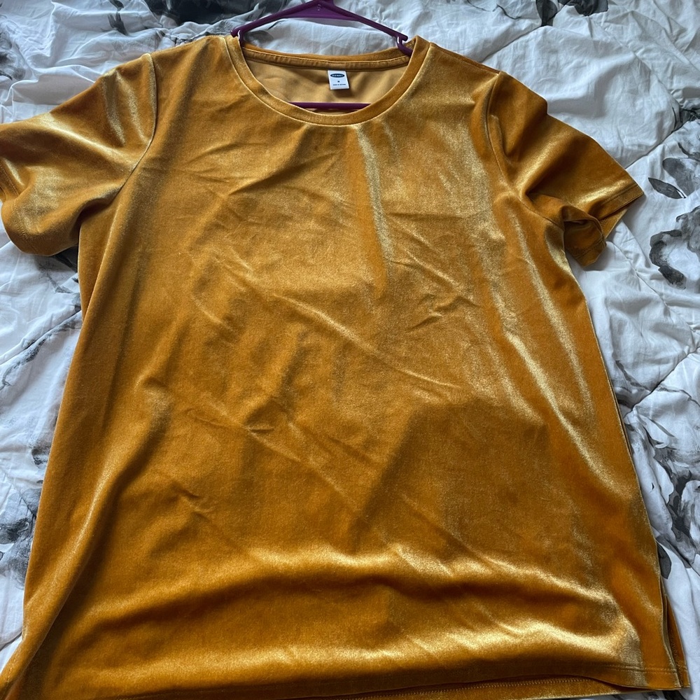 Gold velvet T-shirt
